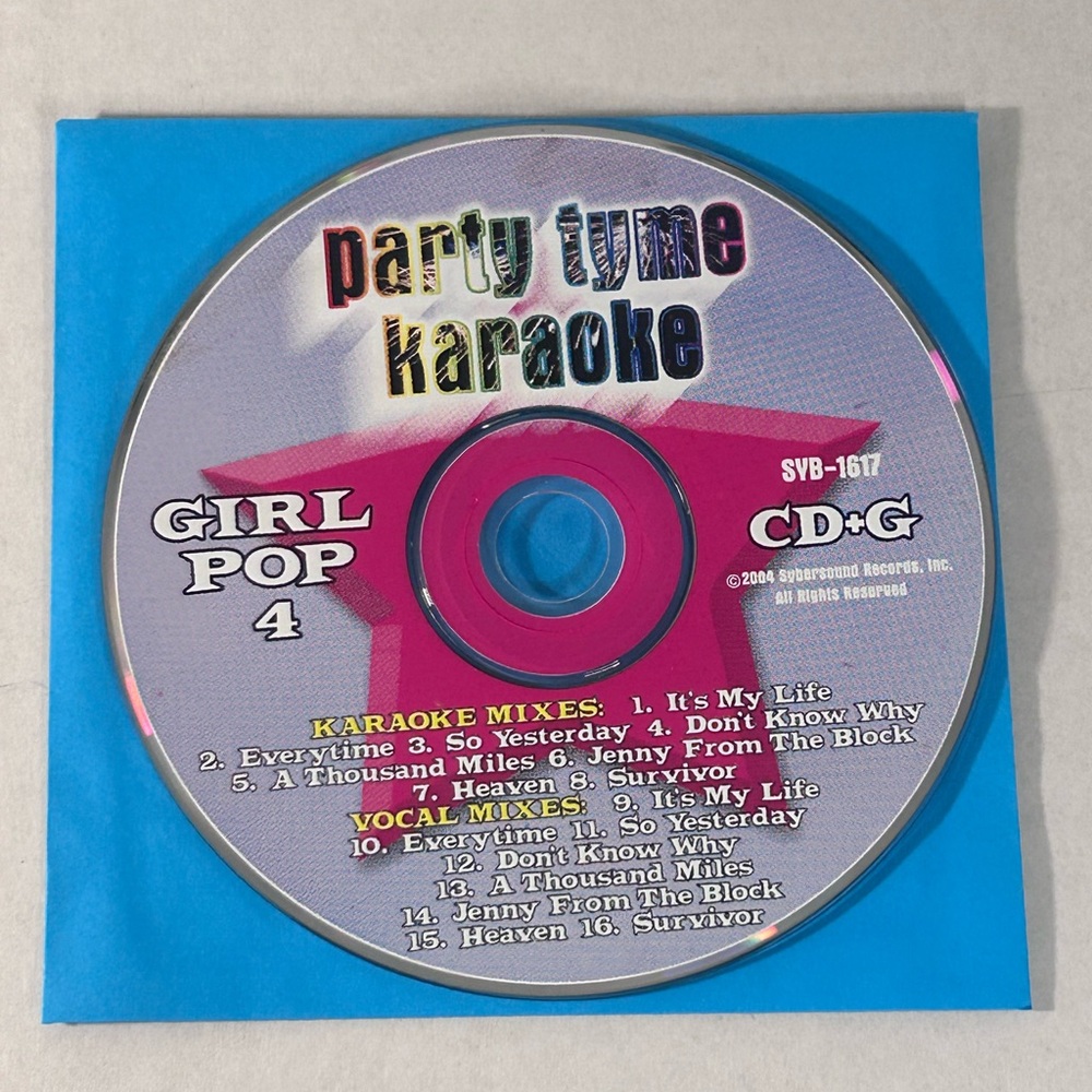 Party Tyme Karaoke Girl Pop 4 CDG Disc (Pre-owned/Tested)